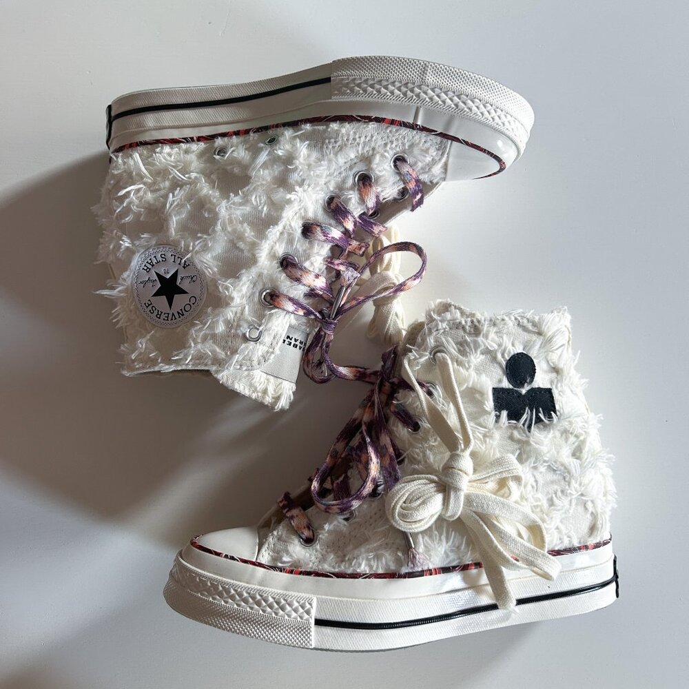 NWOB Converse x Isabel Marant Chuck 70 Textured Wedge High Top Sneakers Size 7.5 - Picture 4 of 10